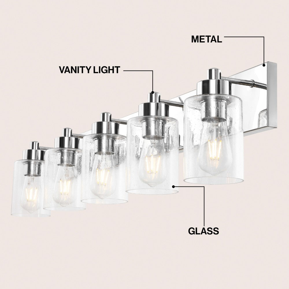 Margaret Seeded Glass/Iron Modern Contemporary LED Vanity Light
