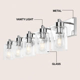 Margaret Seeded Glass/Iron Modern Contemporary LED Vanity Light
