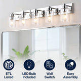 Margaret Seeded Glass/Iron Modern Contemporary LED Vanity Light