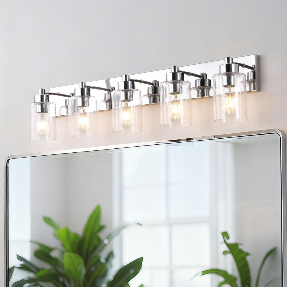 Margaret Seeded Glass/Iron Modern Contemporary LED Vanity Light