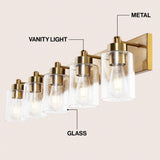 Margaret Seeded Glass/Iron Modern Contemporary LED Vanity Light
