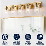 Margaret Seeded Glass/Iron Modern Contemporary LED Vanity Light