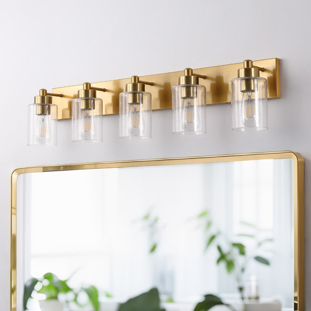 Margaret Seeded Glass/Iron Modern Contemporary LED Vanity Light