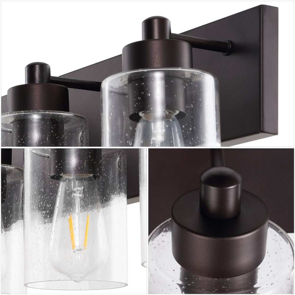 Margaret Seeded Glass/Iron Modern Contemporary LED Vanity Light