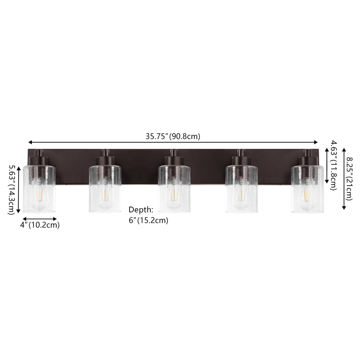 Margaret Seeded Glass/Iron Modern Contemporary LED Vanity Light