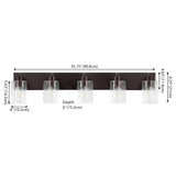 Margaret Seeded Glass/Iron Modern Contemporary LED Vanity Light