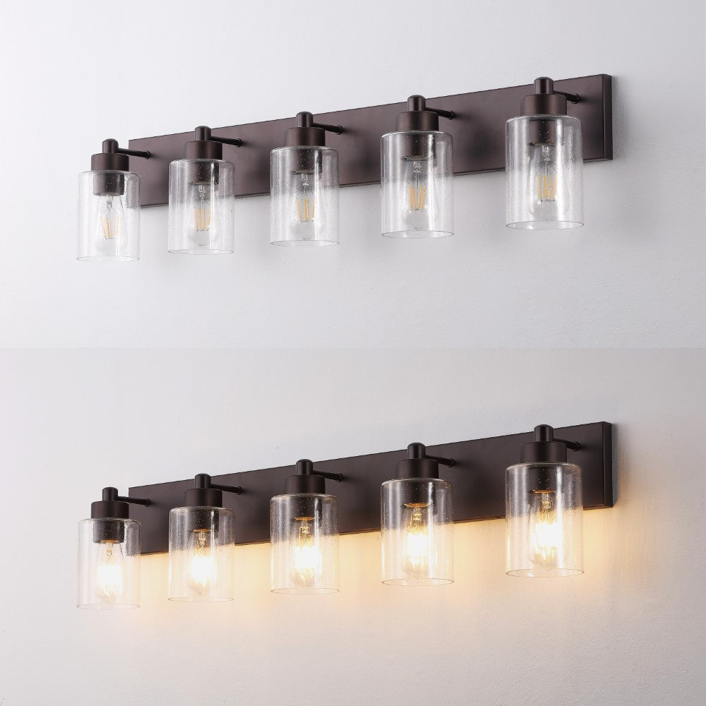Margaret Seeded Glass/Iron Modern Contemporary LED Vanity Light