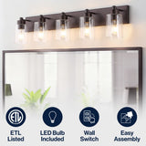 Margaret Seeded Glass/Iron Modern Contemporary LED Vanity Light