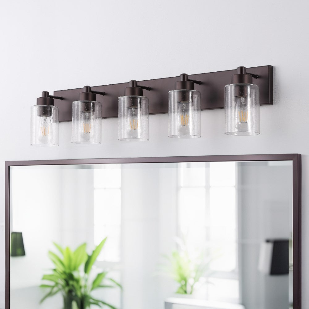Margaret Seeded Glass/Iron Modern Contemporary LED Vanity Light