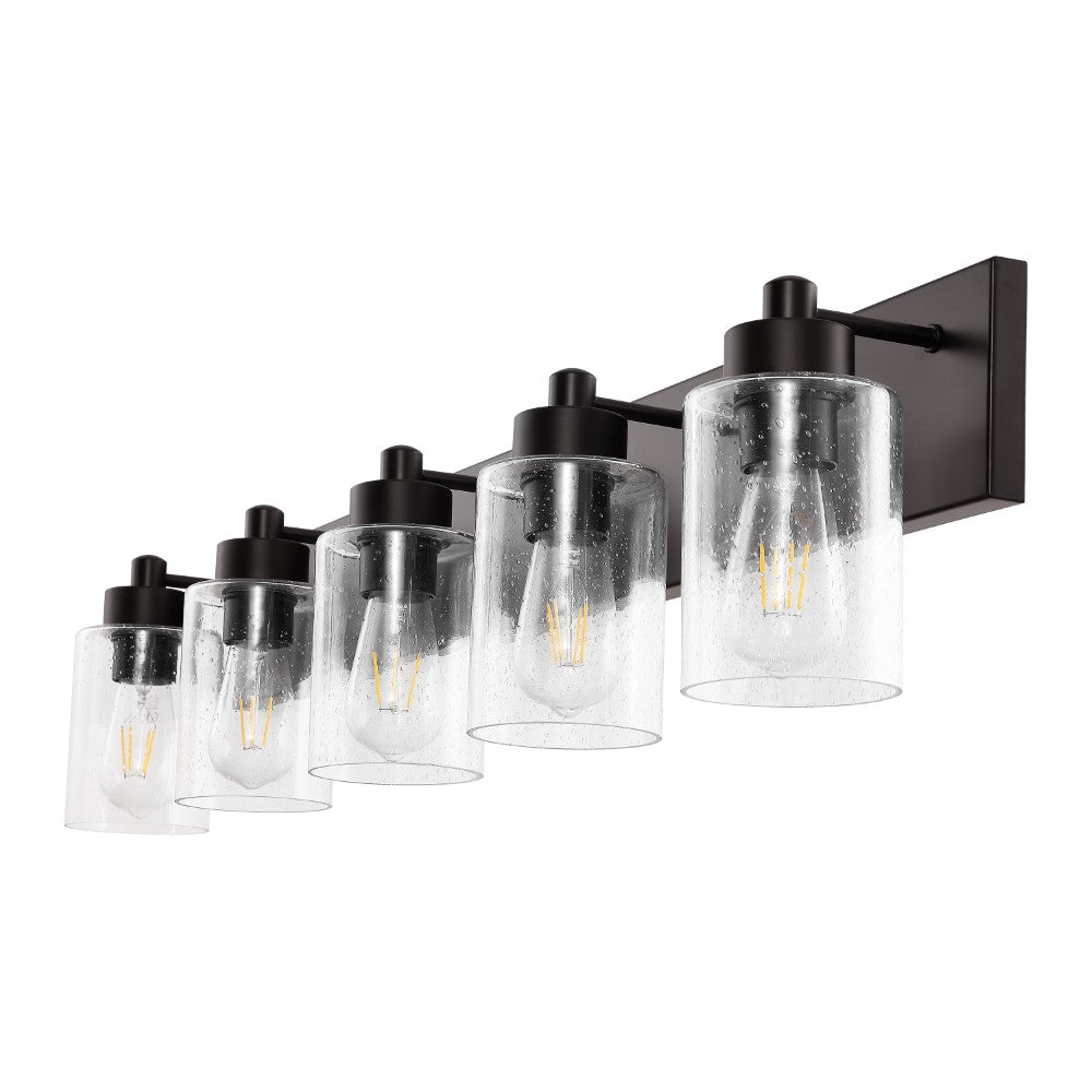 Margaret Seeded Glass/Iron Modern Contemporary LED Vanity Light