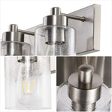 Margaret Seeded Glass/Iron Modern Contemporary LED Vanity Light