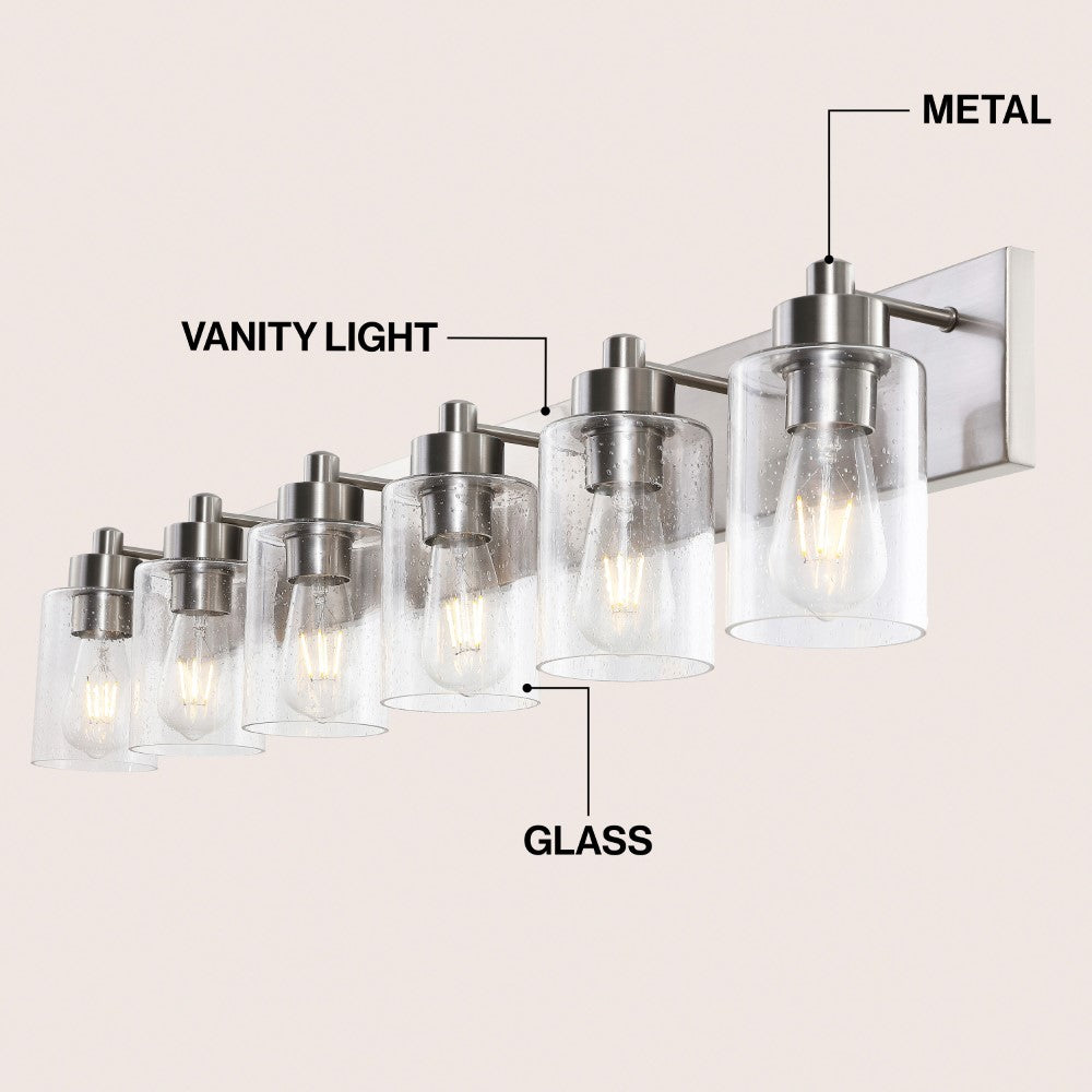 Margaret Seeded Glass/Iron Modern Contemporary LED Vanity Light