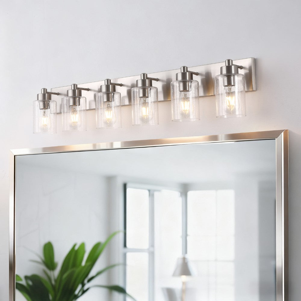 Margaret Seeded Glass/Iron Modern Contemporary LED Vanity Light