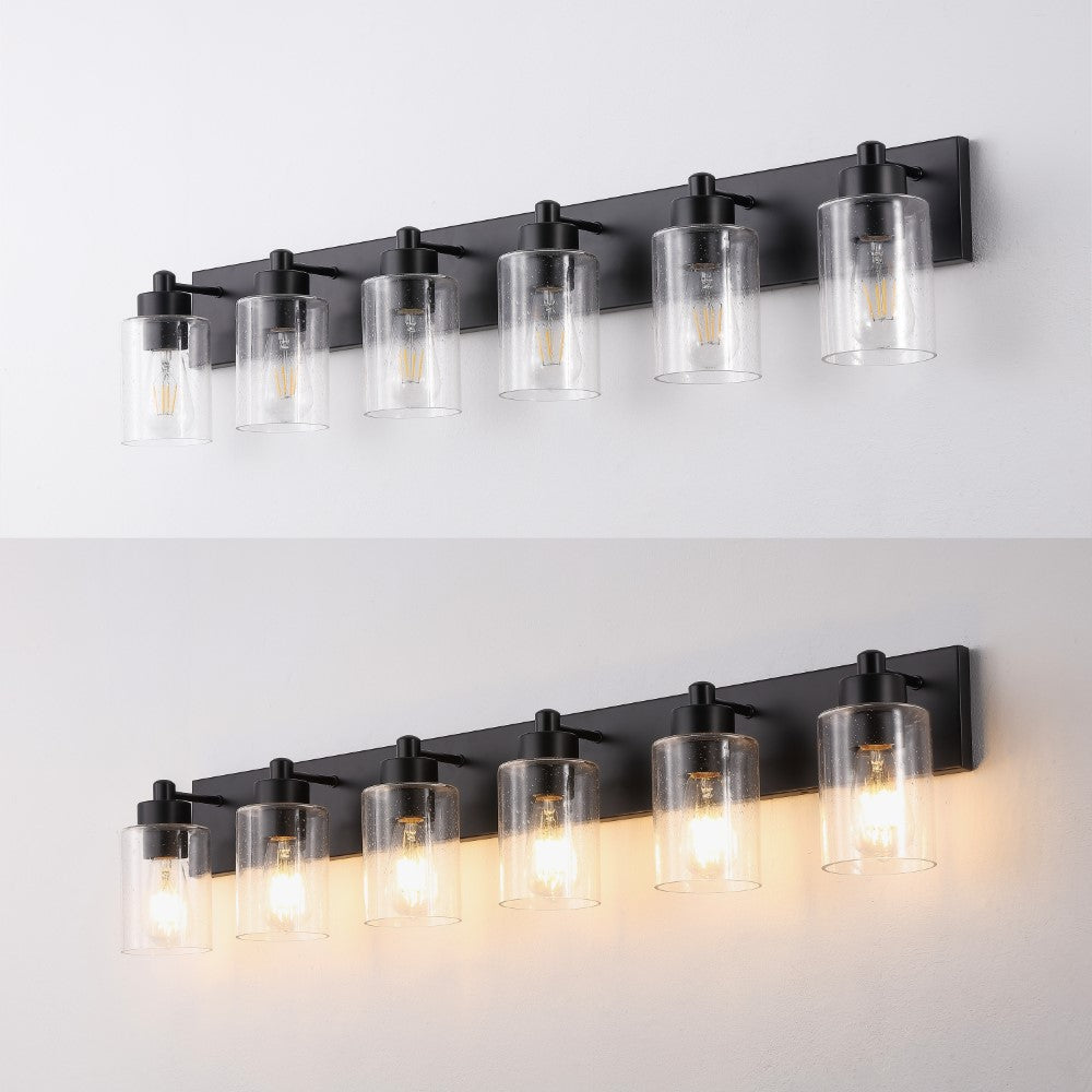 Margaret Seeded Glass/Iron Modern Contemporary LED Vanity Light