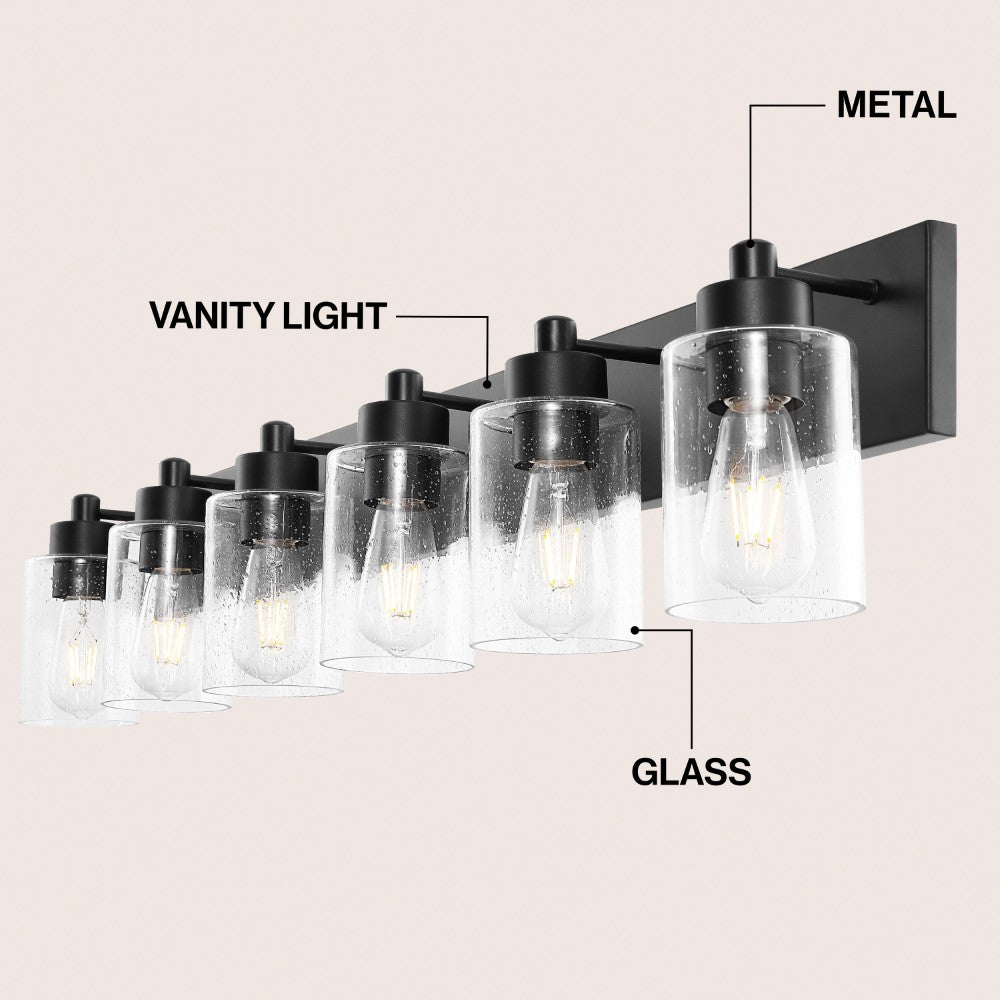 Margaret Seeded Glass/Iron Modern Contemporary LED Vanity Light