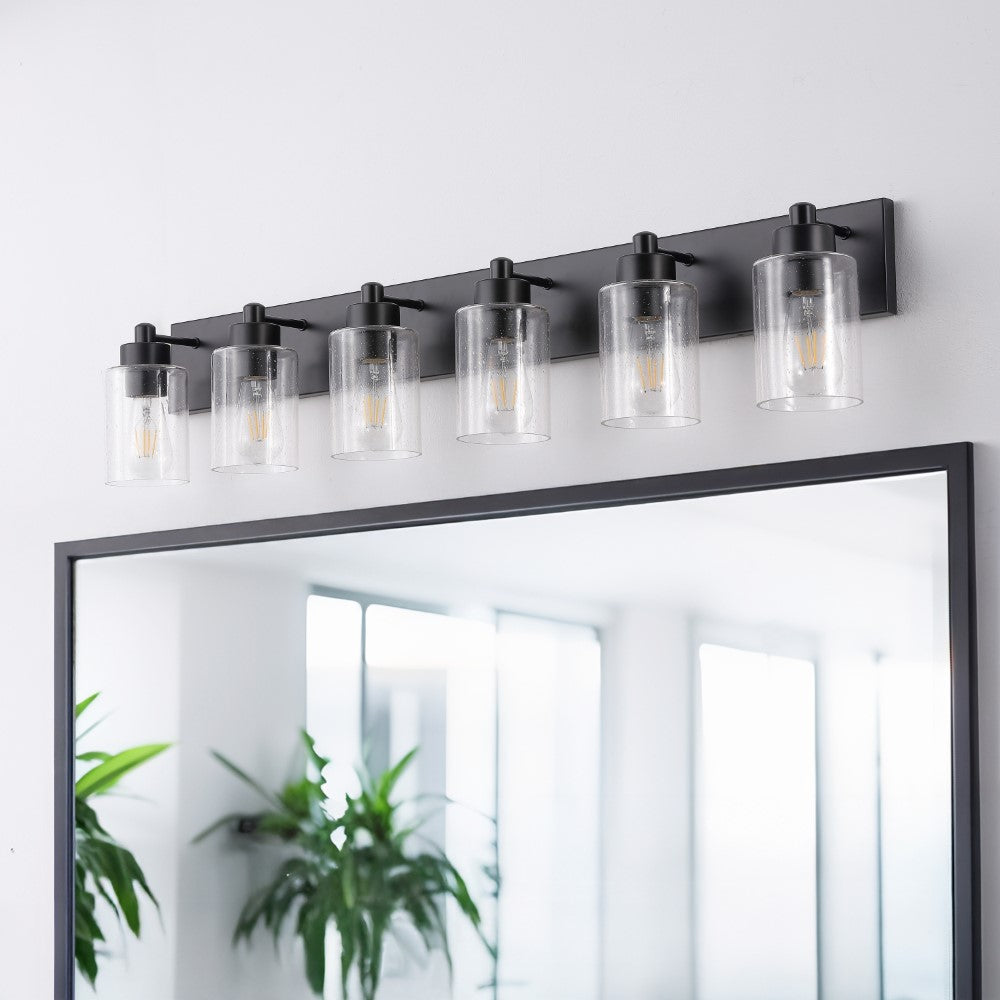 Margaret Seeded Glass/Iron Modern Contemporary LED Vanity Light