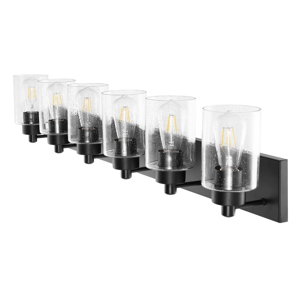 Margaret Seeded Glass/Iron Modern Contemporary LED Vanity Light