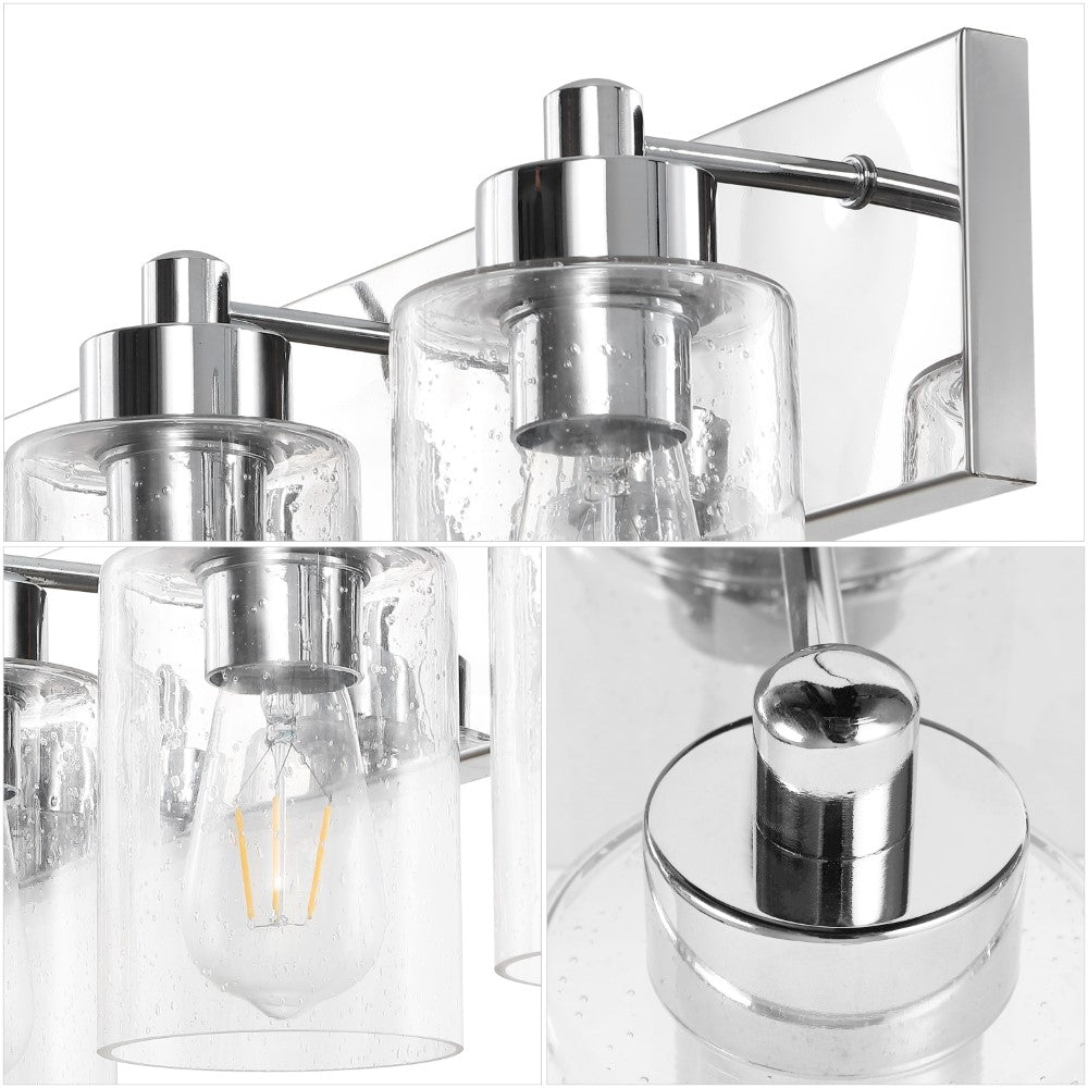Margaret Seeded Glass/Iron Modern Contemporary LED Vanity Light
