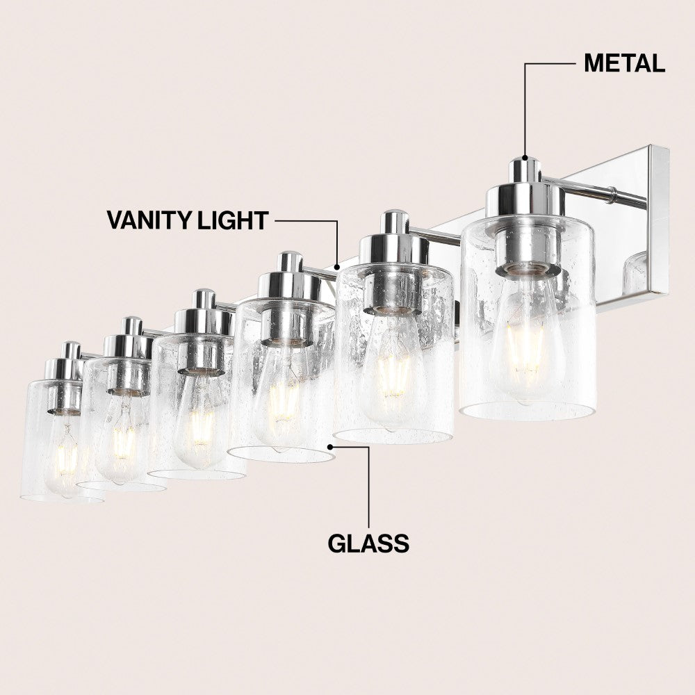 Margaret Seeded Glass/Iron Modern Contemporary LED Vanity Light
