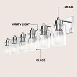 Margaret Seeded Glass/Iron Modern Contemporary LED Vanity Light