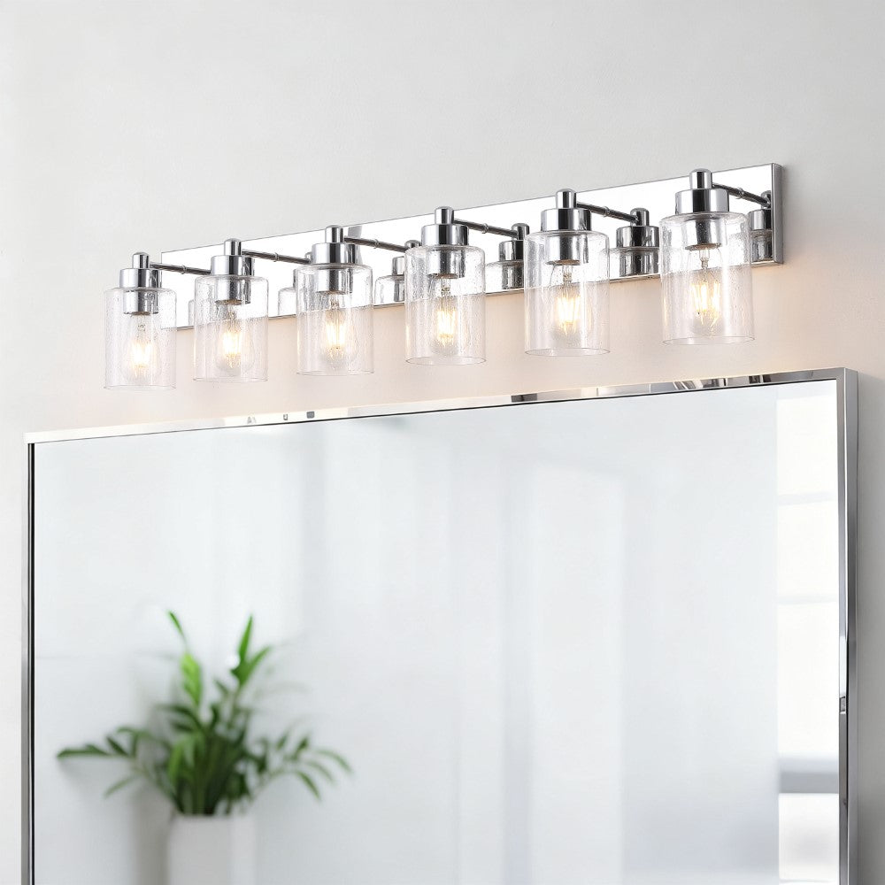 Margaret Seeded Glass/Iron Modern Contemporary LED Vanity Light