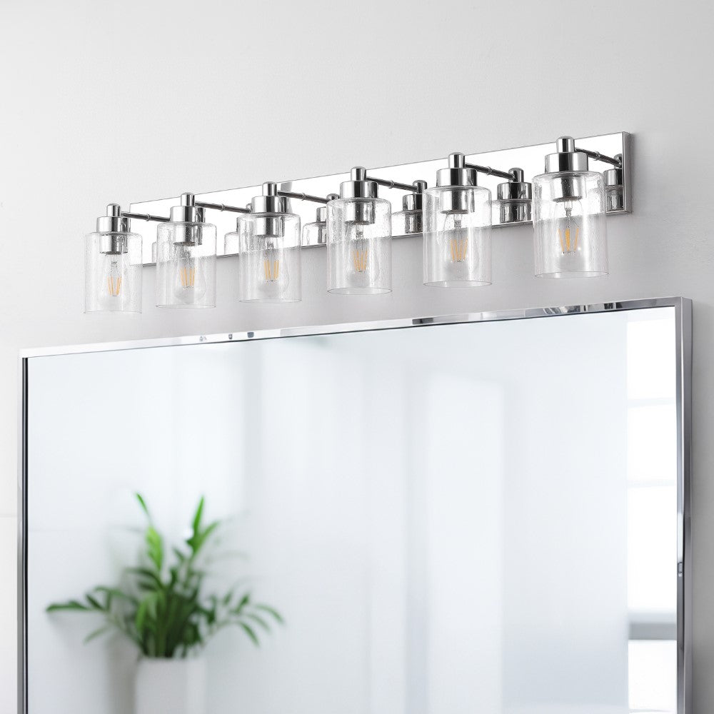 Margaret Seeded Glass/Iron Modern Contemporary LED Vanity Light