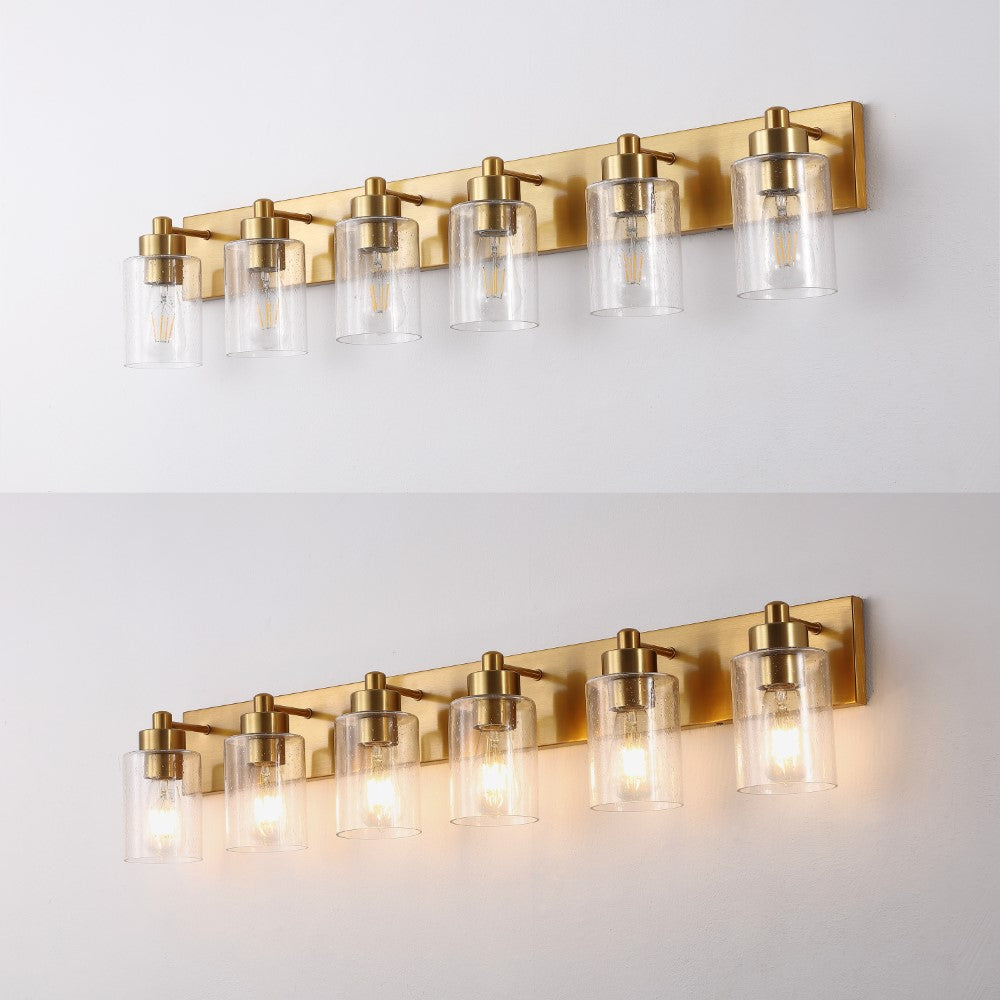 Margaret Seeded Glass/Iron Modern Contemporary LED Vanity Light