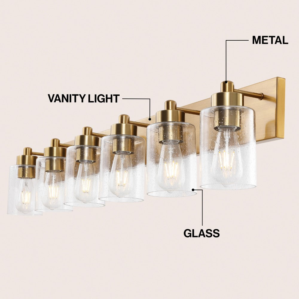 Margaret Seeded Glass/Iron Modern Contemporary LED Vanity Light