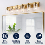 Margaret Seeded Glass/Iron Modern Contemporary LED Vanity Light