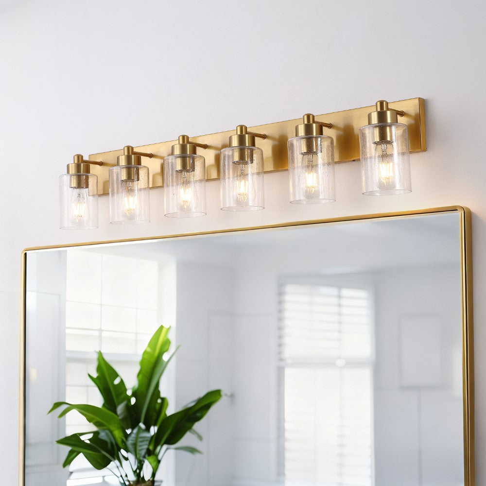 Margaret Seeded Glass/Iron Modern Contemporary LED Vanity Light