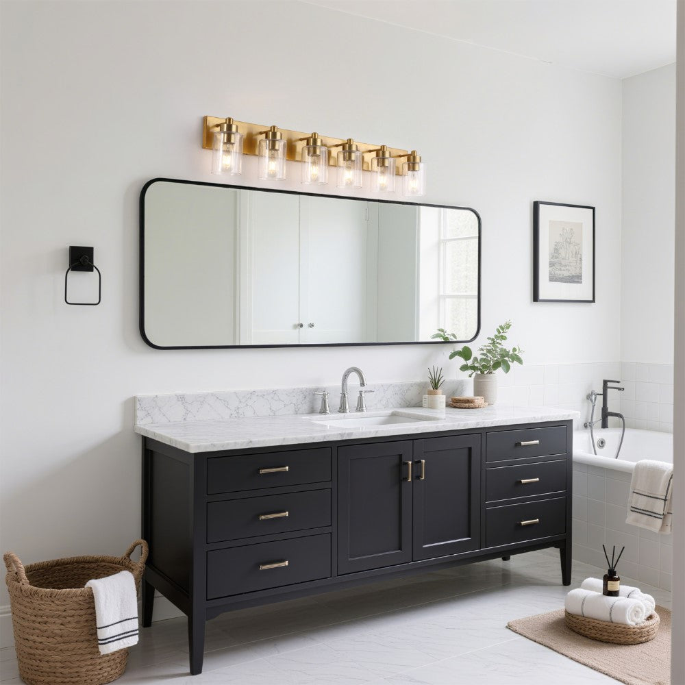 Margaret Seeded Glass/Iron Modern Contemporary LED Vanity Light