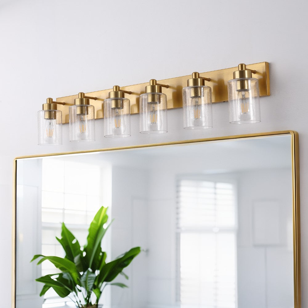 Margaret Seeded Glass/Iron Modern Contemporary LED Vanity Light