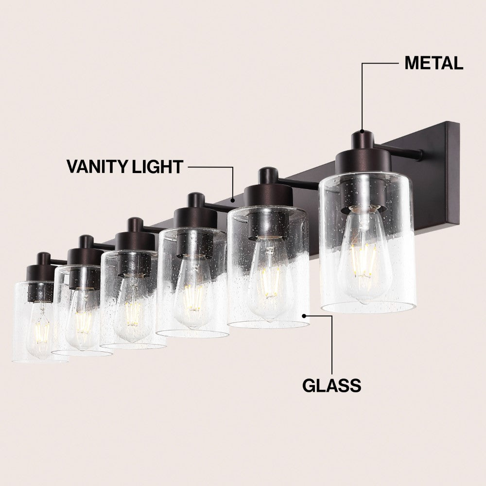 Margaret Seeded Glass/Iron Modern Contemporary LED Vanity Light