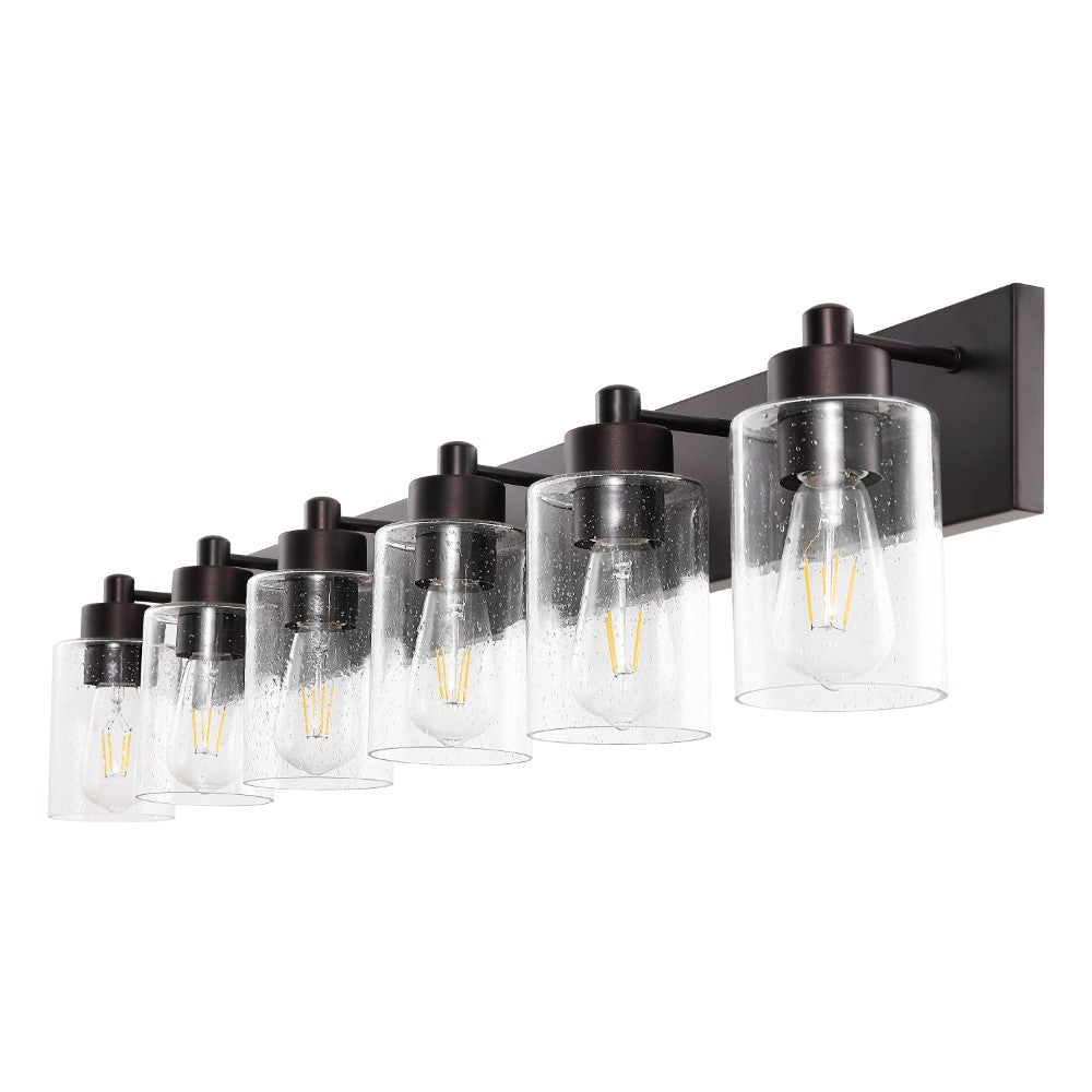 Margaret Seeded Glass/Iron Modern Contemporary LED Vanity Light