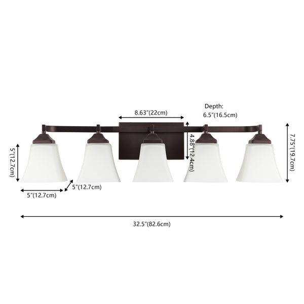 Dimension Image Oil Rubbed Bronze / 5-Light