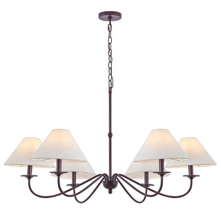 Phoebe 41.5" 6-Light Grand French Country Farmhouse Adjustable Swooping Arm Candle-Style Metal LED Chandelier
