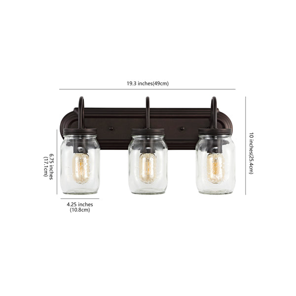 Dimension Image Oil Rubbed Bronze/Clear / 3 Light