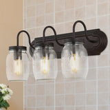 Sanchez 19.3" Farmhouse Industrial Iron Mason Jar LED Vanity