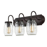 Sanchez 19.3" Farmhouse Industrial Iron Mason Jar LED Vanity