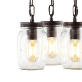 Simon 11" Farmhouse Industrial Iron Mason Jar LED Semi Flush Mount