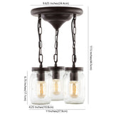Simon 11" Farmhouse Industrial Iron Mason Jar LED Semi Flush Mount