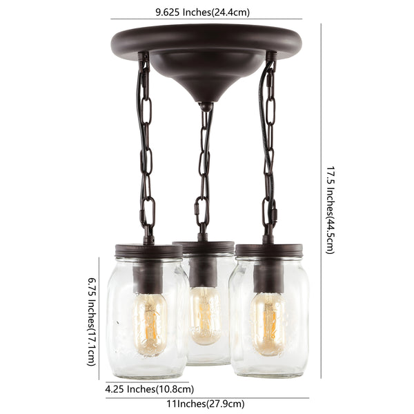 Dimension Image Oil Rubbed Bronze / 3 Light