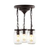 Simon 11" Farmhouse Industrial Iron Mason Jar LED Semi Flush Mount