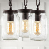 Simon 11" Farmhouse Industrial Iron Mason Jar LED Semi Flush Mount