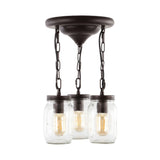 Simon 11" Farmhouse Industrial Iron Mason Jar LED Semi Flush Mount