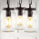Simon 11" Farmhouse Industrial Iron Mason Jar LED Semi Flush Mount