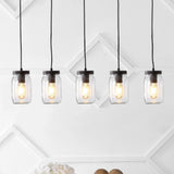 Hudson 5.5" Farmhouse Industrial Iron Mason Jar LED Pendant