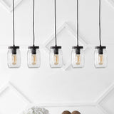 Hudson 5.5" Farmhouse Industrial Iron Mason Jar LED Pendant