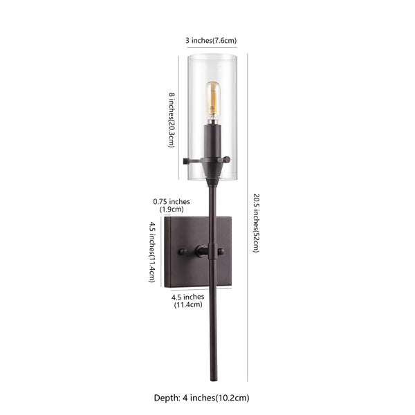 Dimension Image Oil Rubbed Bronze/Clear / 1 Light