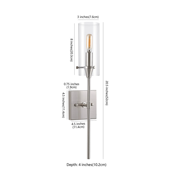 Dimension Image Nickel/Clear / 1 Light
